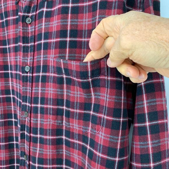 Mens Croft & Barrow Medium Plaid Flannel Shirt Button Lightweight 3907 - Picture 5 of 8